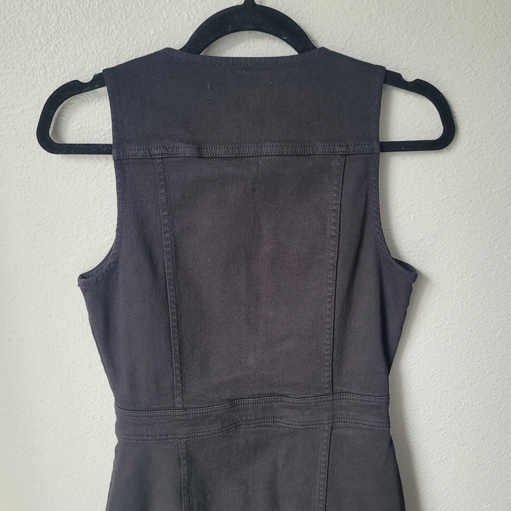 Hudson Black Button Front Denim Dress Size Small - Picture 4 of 6